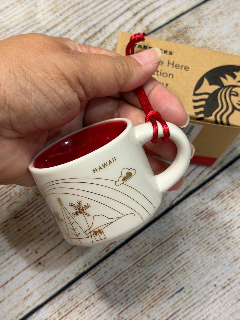 NWT Starbucks 2014 Hawaii "You Are Here" Collection Ornament Mug 2oz - NIB